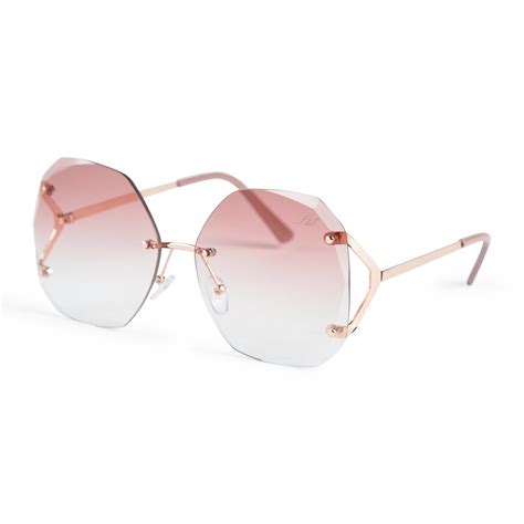 Pink Rimless Sunglasses 3106063 Ltd Woman