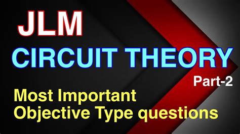 Tsspdcl Jlm Objective Questions On Circuit Theory Part Youtube