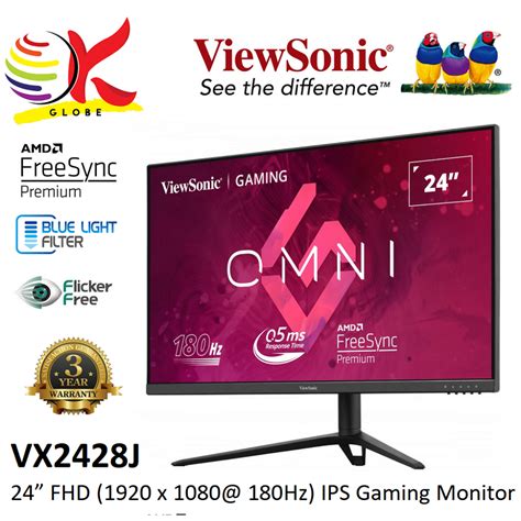 Viewsonic 24 Vx2428j 180hz High Low Adjustment Vx2418 P Mhd 165hz