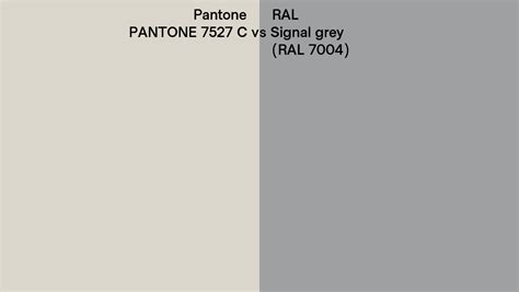 Pantone 7527 C Vs Ral Signal Grey Ral 7004 Side By Side Comparison