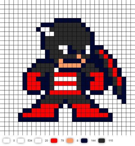 USAgent Perler Bead Pattern | Pixel art, Pixel art templates, Mega man art