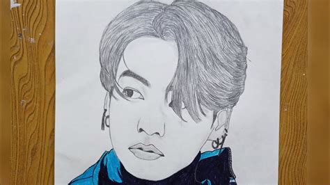 How To Draw BTS Jungkook Sketch BTS Jungkook Drawing Tutorial Step By