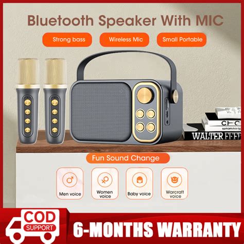 Loa Bluetooth mini với micrô Loa karaoke không dây di động Bộ karaoke