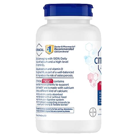 Calcium Citrate With Vitamin D3 Citracal® Maximum Plus