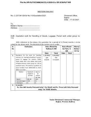 Fillable Online Wr Indianrailways Gov Western Railway Fax Email Print