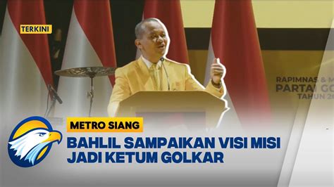 Bahlil Lahadalia Sampaikan Visi Misi Jadi Calon Tunggal Ketum Golkar