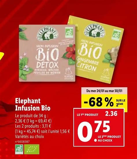 Promo Elephant Infusion Bio Chez Lidl