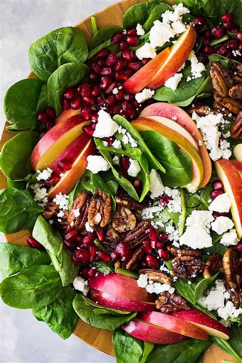 Spinach Apple And Pomegranate Salad Countryside Cravings