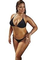 Plus Size Thong Bikini W Larger Tri Top Print Wet Look Foil At Amazon