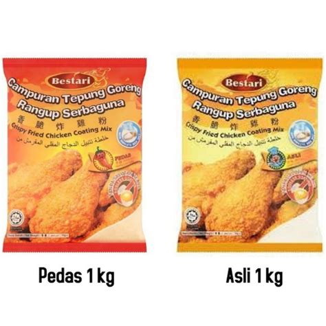 Bestari Crispy Fried Chicken Coating Mix Spicy Original Flavour 1kg Shopee Malaysia