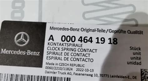 New Genuine Mercedes Benz Actros Steering Wheel Clock Spring