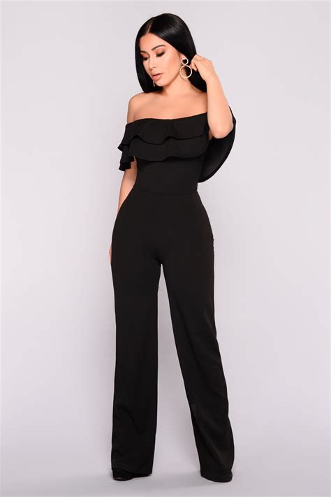 Ready To Ruffle Jumpsuit Black Fashion Nova Jumpsuits Fashion Nova