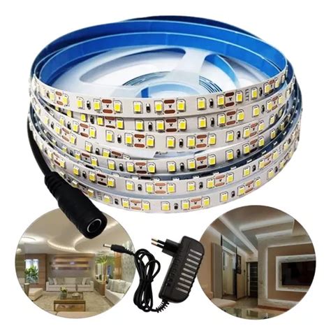 Fita Led 2835 Para Perfil 5mts 120 Leds Por Metro Fonte Luz Branco