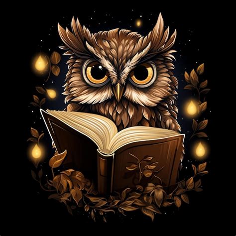 Premium Photo | An owl reading a book