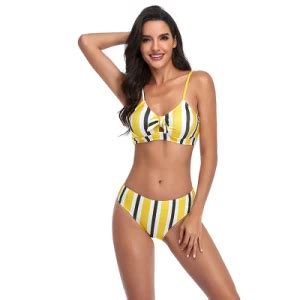 Private Label Sexy Beach Bathing Suits Custom Printed Thong Swimwear High Cut Bikini