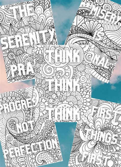 Printable Recovery Coloring Book Pages 12 Steps Mindfulness - Etsy