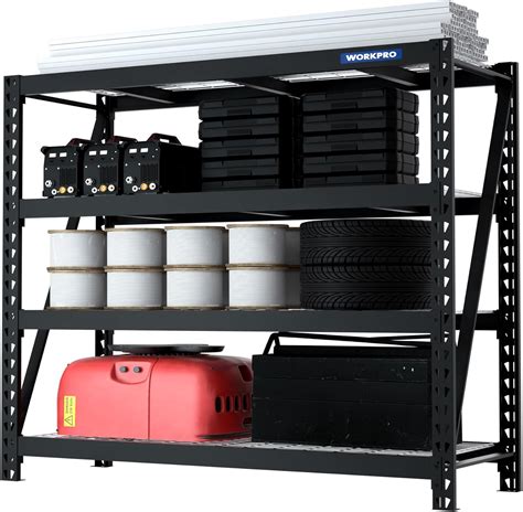 Amazon WORKPRO 68 Ultra Wide 4 Tier Metal Garage Shelving Unit