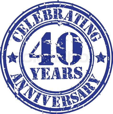 Celebrating 40 Years Anniversary Grunge Rubber Stamp Vector