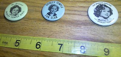 3 Different Vintage Shirley Temple Pinback Buttons Fsn Club World S