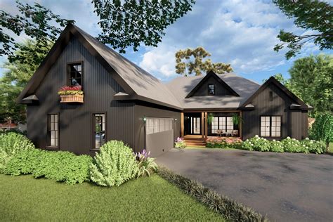 Modern Farmhouse With 2 Car Courtyard Entry Garage With Bonus And Bath