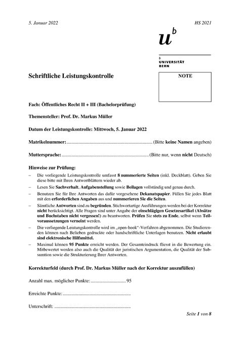 Bachelorpr Fung Hs Sachverhalt Schriftliche Leistungskontrolle