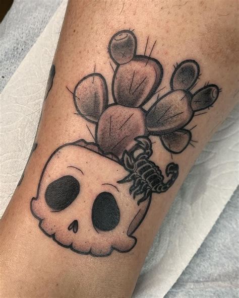 Skull And Cacti Tattoo By Pigeonqveen Tattooartist