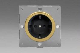 Varilight Brushed Brass Gang A Flush Socket With Schuko Earth