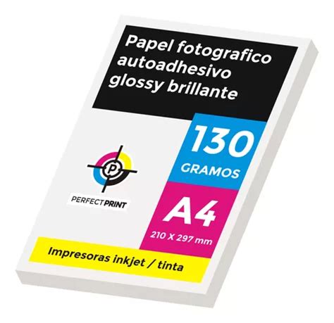 Papel Fotografico Autoadhesivo A4 Brillante Glossy 20 Hojas Para