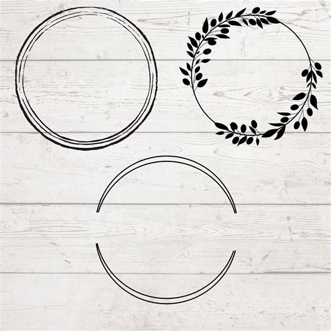 SVG Circle Border Package, Digital SVG Circle Frame, Circle Monogram PNG, Sublimation, Cricut ...