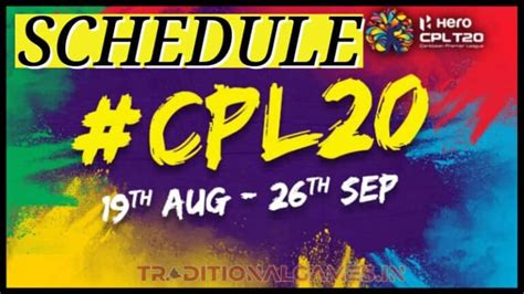 CPL 2024 Schedule Fixtures Caribbean Premier League 2024 Match Time