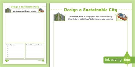 Design A Sustainable City Worksheet L Enseignant A Fait