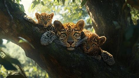 Leopard Family in the Jungle | Premium AI-generated image