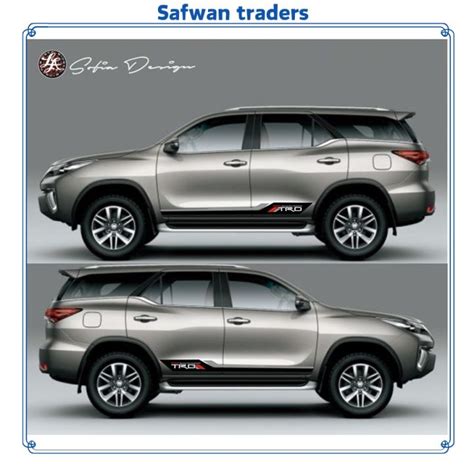 Safwan Traders X2 TOYOTA FORTUNER SIDE BODY DECAL STICKER MACHINE CUT