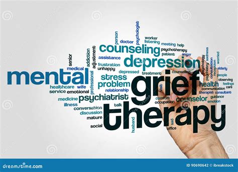 Grief Therapy Word Cloud Stock Photo Image Of Sadness 90690642