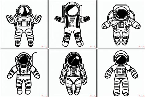 Шаблон космонавта для вырезания из бумаги для детей