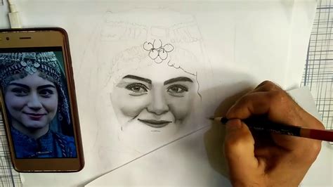 Kurulus Usman Bala Khatoon Drawing Ozge Torer Pencil Drawing YouTube