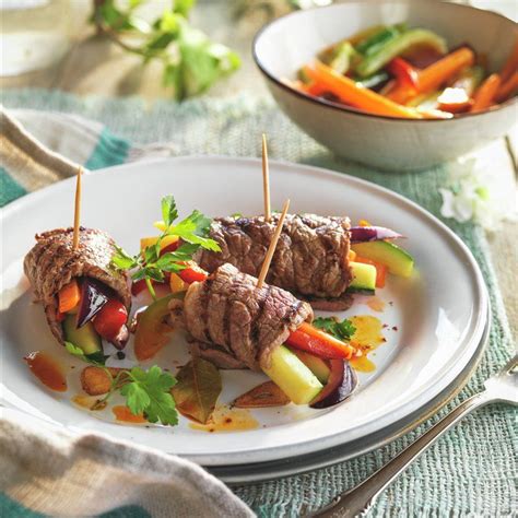 Rollitos De Ternera Con Verduras Escabechadas Receta Rollitos De