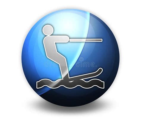 Icon Button Pictogram Water Skiing Stock Illustration Illustration