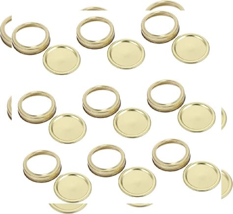 Cabilock 20pcs Mason Jar Lids Stainless Steel Ring Sealing 7X7CM