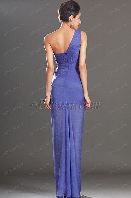 New Gorgeous Blue One Shoulder Evening Dress 00131205 EDressit