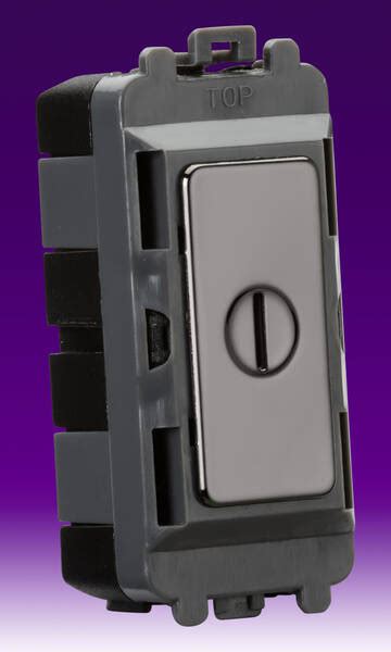 20A SP 2 Way Grid Key Switch Black Nickel Knightsbridge GDM009BN