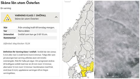 SMHI klass 1 varnar för snöfall Perstorps kommun