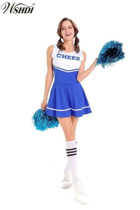 Hot Sale Blue Sexy High School Cheerleader Costume Cheer Girls Uniform