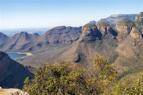 Wide View of Three Rondavels in South Africa Stock Image - Image of ...