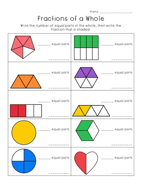 Concept Of Fractions Worksheets Understanding Fractions Fact