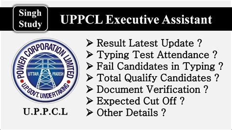 Uppcl Executive Assistant Expected Cut Off Result Update Document