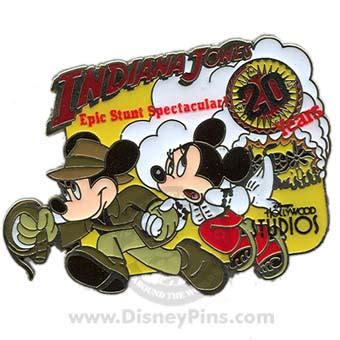 Disney Indiana Jones Pin - 20th Anniversary - Mickey and Minnie