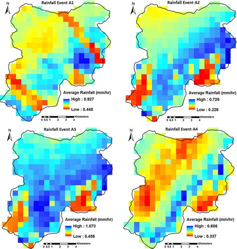 Spatial Distribution Of Temporally Averaged Rainfall For The Rainfall