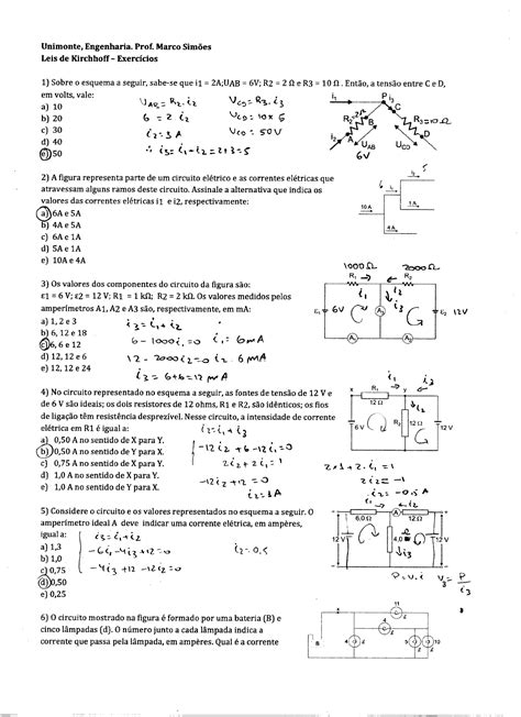 Questões Sobre Corrente Elétrica 8 Ano - Exercícios Sobre Eletricidade _ Questões sobre Corrente Elétrica ...
