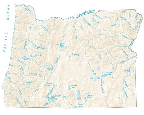 Oregon Lakes and Rivers Map - GIS Geography